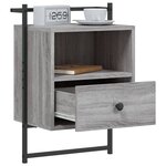 vidaXL Table de chevet murale 2 Pièces sonoma gris 40x30x61 cm
