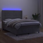vidaXL Sommier à lattes de lit matelas et LED Gris clair 140x200 cm