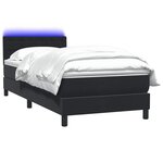 vidaXL Sommier à lattes de lit avec matelas et LED noir 90x210 cm velours