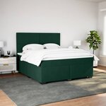 vidaXL Sommier à lattes de lit et matelas Vert foncé 180x200cm Velours