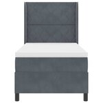 vidaXL Lit à ressorts avec matelas Gris foncé 90 x 190 cm Velours
