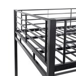 Lit mezzanine avec bureau en métal époxy - Noir - Sommier inclus - 140 x 190 cm - OXFORD