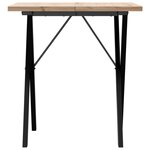 vidaXL Table à manger cadre en X 60x60x75 5cm bois de pin massif fonte
