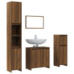 vidaXL Ensemble de meubles de salle de bain 4 Pièces Chêne marron