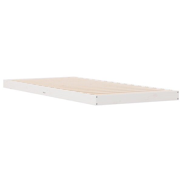 Lit de sol vidaXL Blanc 80x210 cm en bois massif de pin