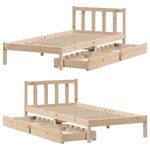vidaXL Cadre de lit sans matelas 75x190 cm bois de pin massif