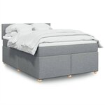 vidaXL Sommier à lattes de lit avec matelas Gris clair 140x190cm Tissu