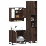 vidaXL Ensemble de meubles de salle de bain 3 Pièces Chêne marron