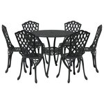 Ensemble de salle à manger de jardin 7 pièces vidaXL en aluminium noir