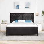 vidaXL Lit à ressorts avec matelas Noir 180 x 200 cm Velours