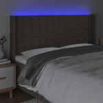vidaXL Tête de lit à LED Taupe 183x16x118/128 cm Tissu