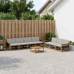 vidaXL Ensemble de canapés d'extérieur 8 Pièces Naturel et gris clair