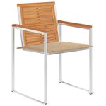 vidaXL Chaises de jardin avec coussins 2 Pièces Acacia solide et acier