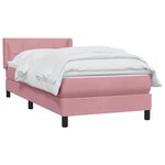 vidaXL Sommier à lattes de lit avec matelas rose 80x220 cm velours