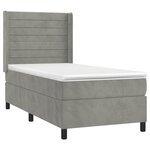vidaXL Sommier à lattes de lit et matelas et LED Gris clair 80x200cm