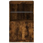 vidaXL Buffet avec lumières LED chêne fumé 60 5x37x100 cm