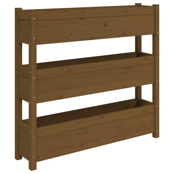 vidaXL Jardinière Marron miel 112x25x104 5 cm Bois massif de pin