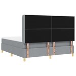 Lit box spring vidaXL avec matelas gris clair 180x200 cm en tissu