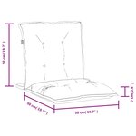 vidaXL Coussins de chaise à dossier bas lot de 2 bleu mélangé tissu