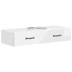 vidaXL Table d'appoint murale Blanc brillant 87 5 x 34 5 x 17 cm