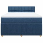 vidaXL Sommier à lattes de lit avec matelas Bleu 140x190 cm Tissu