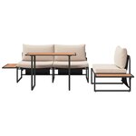 vidaXL Ensemble de salle à manger pour jardin 3 Pièces Taupe Acier