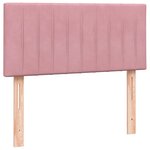 vidaXL Sommier à lattes de lit avec matelas rose 100x220 cm velours