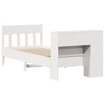 vidaXL Lit bibliothèque sans matelas blanc 90x190cm bois de pin massif