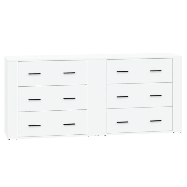 vidaXL Buffets 2 Pièces blanc bois d'ingénierie