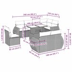 vidaXL Salon de jardin 9 Pièces avec coussins gris clair résine tressée
