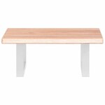 vidaXL Étagère de vasque murale acier et bois de chêne massif