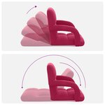 vidaXL Fauteuil de sol ajustable Bordeaux Velours