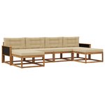 vidaXL Ensemble de canapés d'extérieur 6 Pièces Naturel et Beige