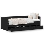 vidaXL Lit réversible Chêne noir Bois d'ingénierie 90 x 200 cm Durable