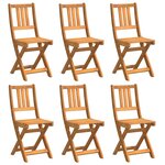 vidaXL Chaise de jardin 6 Pièces Marron 36 x 46 x 86cm