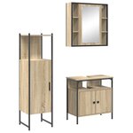 vidaXL Ensemble de mobilier de salle de bain avec étagère 3 Pièces Marron
