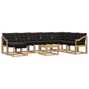 vidaXL Ensemble de canapés d'extérieur 9 pc Blanc et noir