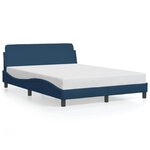 vidaXL Cadre de lit avec tête de lit Bleu 120x200 cm Tissu