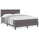 vidaXL Lit à ressorts avec matelas gris - 140x200 cm  simili cuir