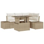 vidaXL Ensemble de canapé de jardin avec coussin 5 Pièces beige et crème