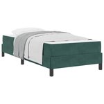 vidaXL Lit à ressorts avec matelas Vert foncé 90 x 190 cm tissu