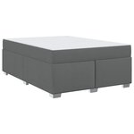 vidaXL Cadre de lit avec matelas Gris foncé 160 x 200 cm tissu