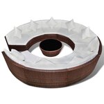 vidaXL Salon de jardin 10 Pièces avec coussins Résine tressée Marron