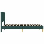 vidaXL Cadre de lit avec tête de lit Vert foncé 90 x 190 cm Tissu