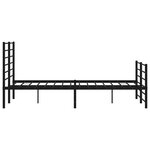 vidaXL Cadre de lit métal sans matelas avec pied de lit noir 160x200cm