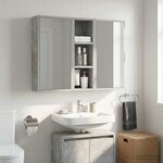 vidaXL Armoire murale de salle de bain Gris Béton 20 x 16 x 62 5 cm