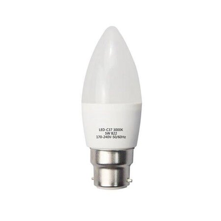 Ampoule led b22 6w 220v c37 180° - blanc neutre 4000k - 5500k - silamp