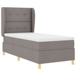 Lit Box Spring vidaXL avec Matelas Taupe 90x190 cm Tissu
