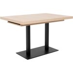 ORLANDO Table a manger a rallonge - Style industriel - Décor chene sonoma et noir - L 120-200 x P 80 x H 75 cm