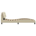 vidaXL Cadre de lit avec LED sans matelas Hvar crème 90x200 cm tissu